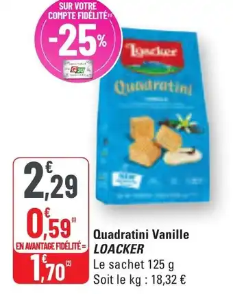 G20 Quadratini vanille loacker offre