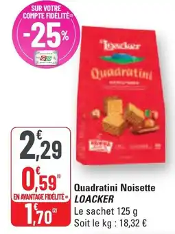 G20 Quadratini noisette loacker offre