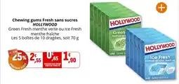 Coccinelle Supermarché HOLLYWOOD Chewing gums Fresh sans sucres offre