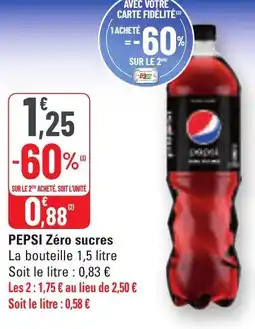 G20 Pepsi zéro sucres offre