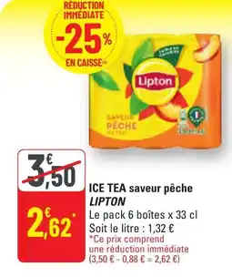 G20 Ice tea saveur pêche lipton offre