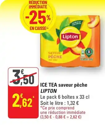 Ice tea saveur pêche lipton