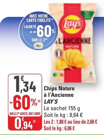 G20 Chips nature à l'ancienne lays offre