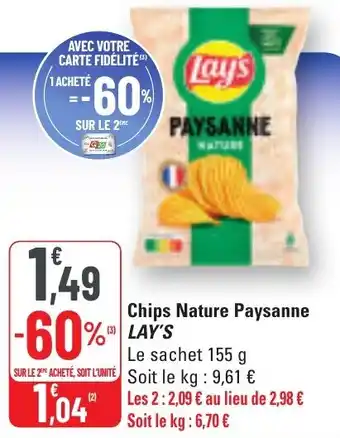 G20 Chips nature paysanne lay's offre