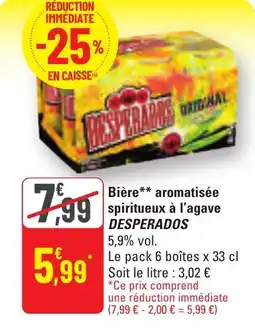 G20 Bière aromatisée spiritueux à l'agave desperados offre