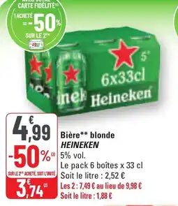 G20 Bière blonde heineken offre