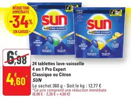 G20 24 tablettes lave-vaisselle 4 en 1 pro expert classique ou citron sun offre