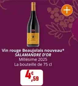 Coccinelle Supermarché SALAMANDRE D'OR Vin rouge Beaujolais nouveau offre