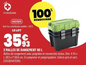 Bricorama 3 malles de rangement offre