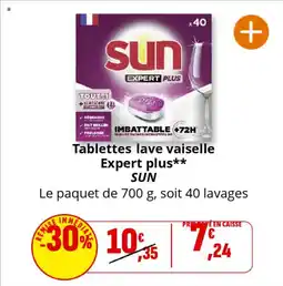 Coccinelle Supermarché SUN Tablettes lave vaiselle Expert plus offre