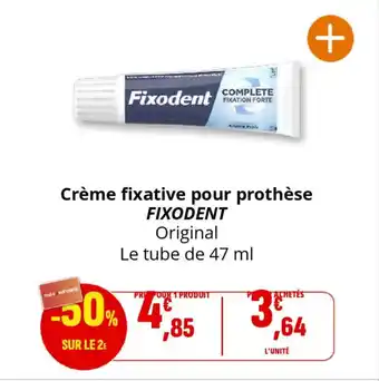 Coccinelle Supermarché FIXODENT Crème fixative pour prothèse offre