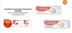 Coccinelle Supermarché COLGATE Dentifrice Total Active Prévention offre
