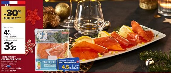 Carrefour Market Truite fumée carrefour extra offre