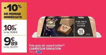 Carrefour Market Foie gras de canard entier carrefour sensation offre