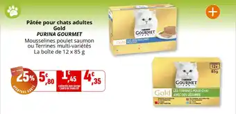 Coccinelle Supermarché PURINA GOURMET Pâtée pour chats adultes Gold offre