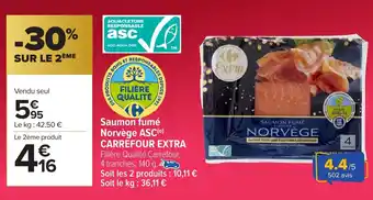 Carrefour Market Saumon fumé norvège asc carrefour extra offre