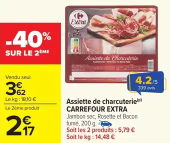 Carrefour Market Assiette de charcuterie carrefour extra offre