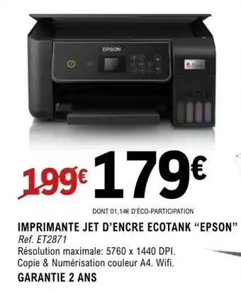 E.Leclerc Espace Culturel EPSON Imprimante jet d'encre ecotank offre