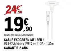 E.Leclerc Espace Culturel Cable ekogreen mfi 2en 1 offre