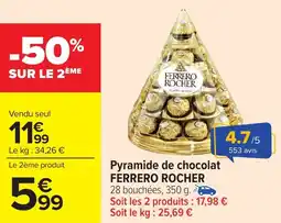 Carrefour Market Pyramide de chocolat ferrero rocher offre