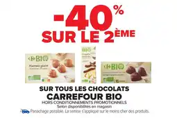 Carrefour Market Sur tous les chocolats carrefour bio offre