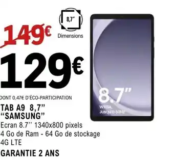 SAMSUNG Tab a9 8,7"