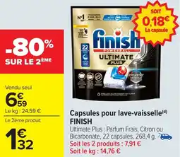 Carrefour Market Capsules pour lave-vaisselle finish offre