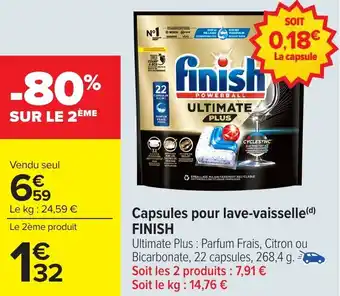 Carrefour Market Capsules pour lave-vaisselle finish offre