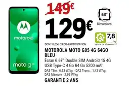 E.Leclerc Espace Culturel MOTOROLA Moto g05 4g 64go bleu offre