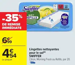 Carrefour Market Lingettes nettoyantes pour le sol swiffer offre