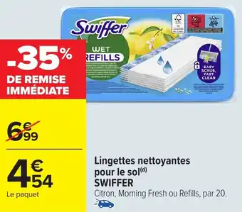 Carrefour Market Lingettes nettoyantes pour le sol swiffer offre