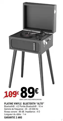 E.Leclerc Espace Culturel Platine vinyle bluetooth "alto" offre