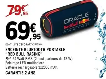 E.Leclerc Espace Culturel Enceinte bluetooth portable "red bull racing" offre