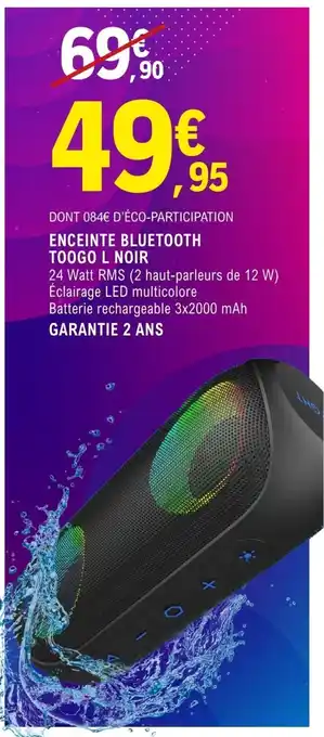 E.Leclerc Espace Culturel Enceinte bluetooth toogo l noir offre