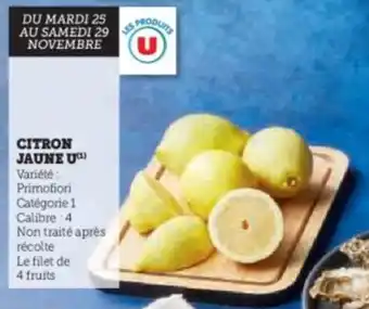 Hyper U Citron jaune u offre