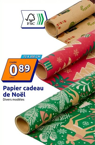 Action Papier cadeau de Noël offre