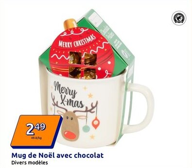 Action Mug de Noël avec chocolat offre