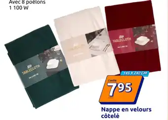 Action Nappe en velours offre