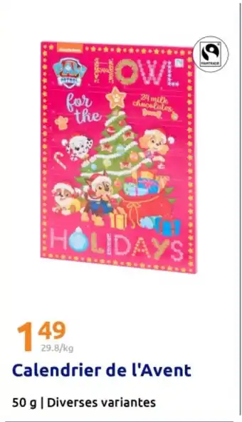 Action Calendrier de l'Avent offre