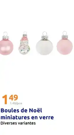 Action Boules de Noël miniatures en verre offre