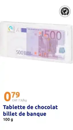 Action Tablette de chocolat billet de banque offre