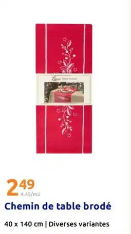 Action Chemin de table brodé offre