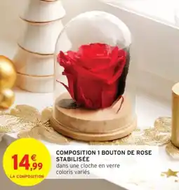 Intermarché Composition 1 bouton de rose stabilisée offre