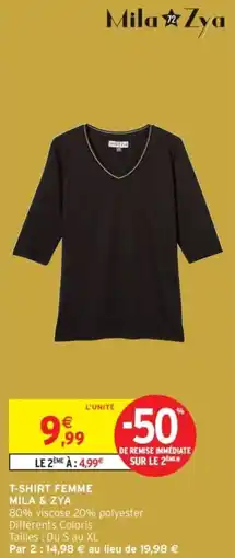 Intermarché T-shirt femme mila & zya offre