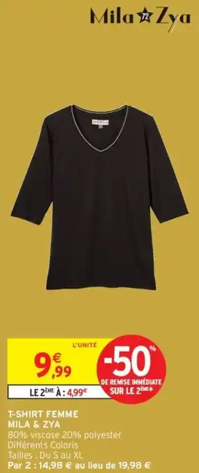 Intermarché T-shirt femme mila & zya offre