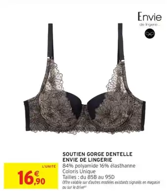 Intermarché Soutien gorge dentelle envie de lingerie offre