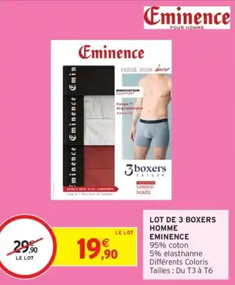 Intermarché Lot de 3 boxers homme eminence offre