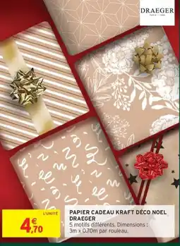 Intermarché Papier cadeau kraft déco noel draeger offre