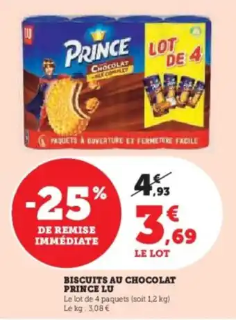 Super U Biscuits au chocolat prince lu offre