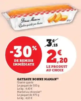 Super U Gateaux bonne maman offre